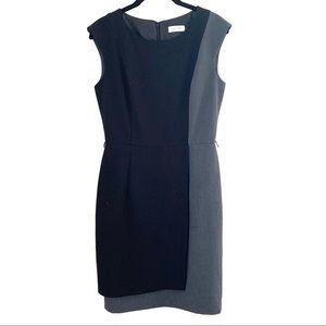 Calvin Klein Color Block Layered Sheath Dress